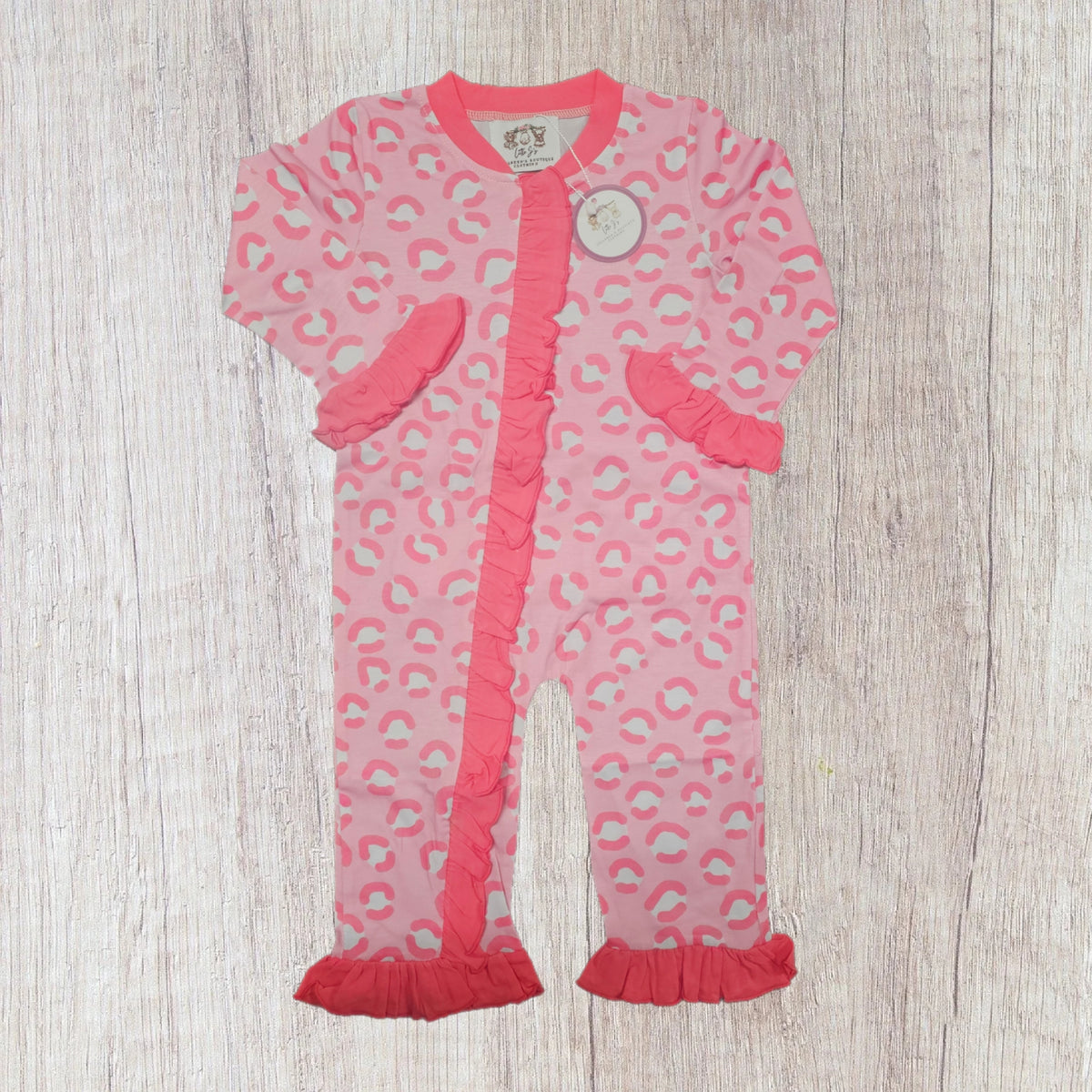 Sarah's Sassy Leopard- Girls Zippie (RTS)