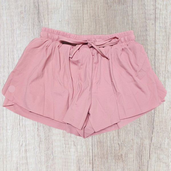 Butterfly Athletic Shorts W/Logo - Mauve (RTS)
