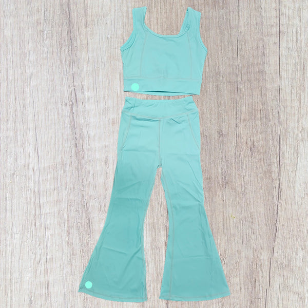 Pastel Athletic Sets W/Logo - Mint (RTS)