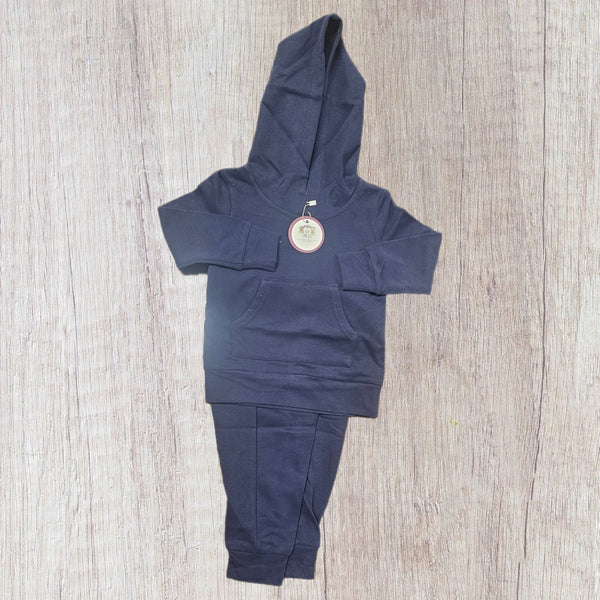 Boys Solid Hooded Collection- Navy (RTS)