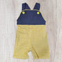 Navy & Mustard Gingham - Boy Romper (RTS)