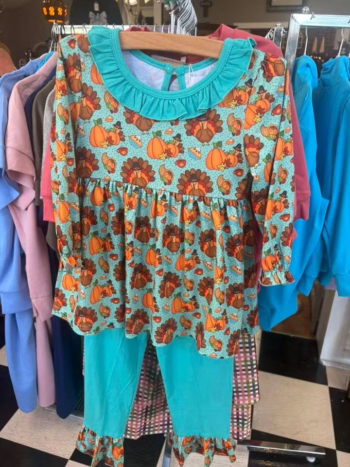 Blue Turkey Pant Set - Girl (RTS)