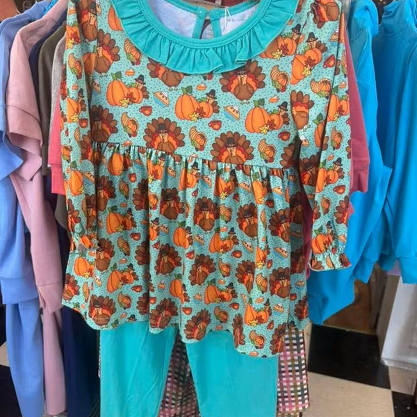 Blue Turkey Pant Set - Girl (RTS)