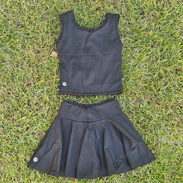 Ruffle Athletic Sets W/Logo - Black (RTS)