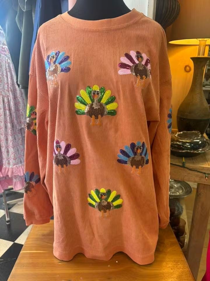 Sequined Turkey Shirt (RTS)