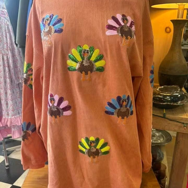 Sequined Turkey Shirt (RTS)